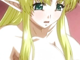 bondage hentai elf with large breast dildoing